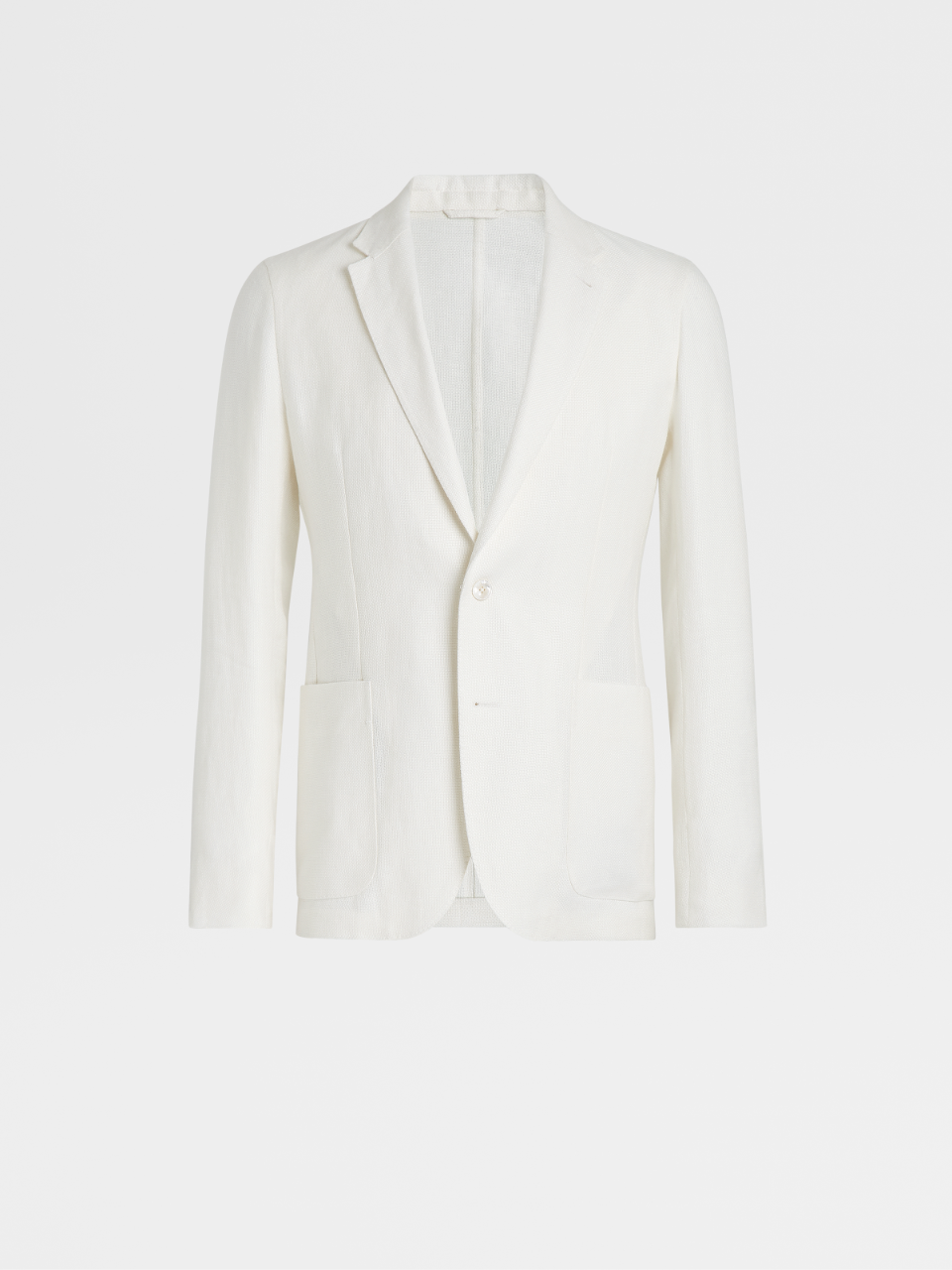 White Crossover Linen Wool and Silk Fairway Tailoring Jacket, Drop 7